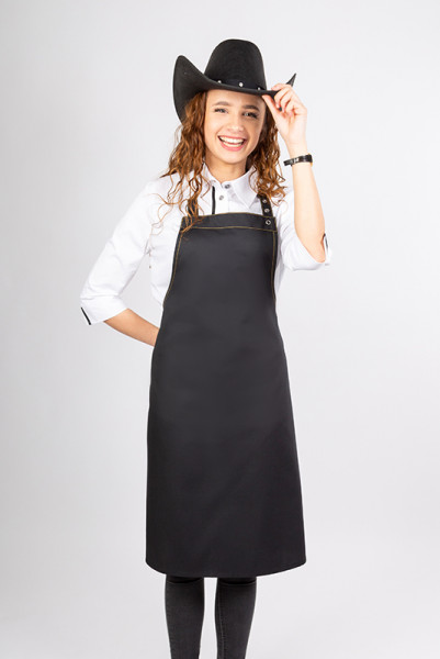 Bib apron Döhlau_Exclusive Edition with gold-colored quilted seams