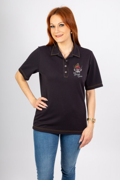 Women's poloshirt PAtty_Spicy Butcher Edition in black